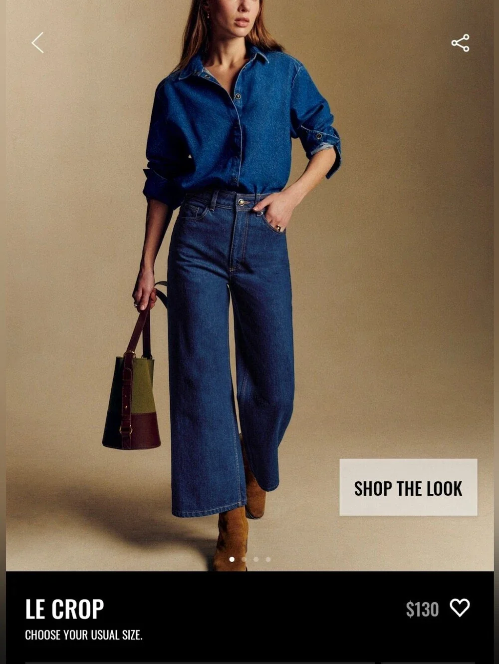 Sezane Le Crop Indigo - Size 10
